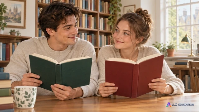 Deux personnes lisent ensemble dans un espace calme, chacune conservant son livre.